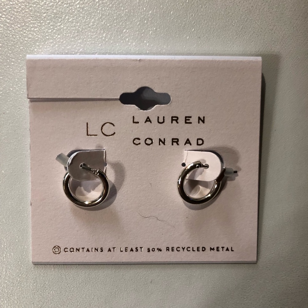 LC Lauren Conrad Silver Mini Hoop Earrings